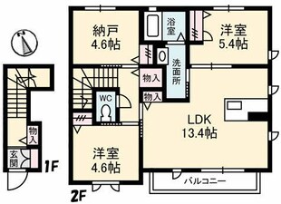 海田市駅 徒歩15分 2階の物件間取画像